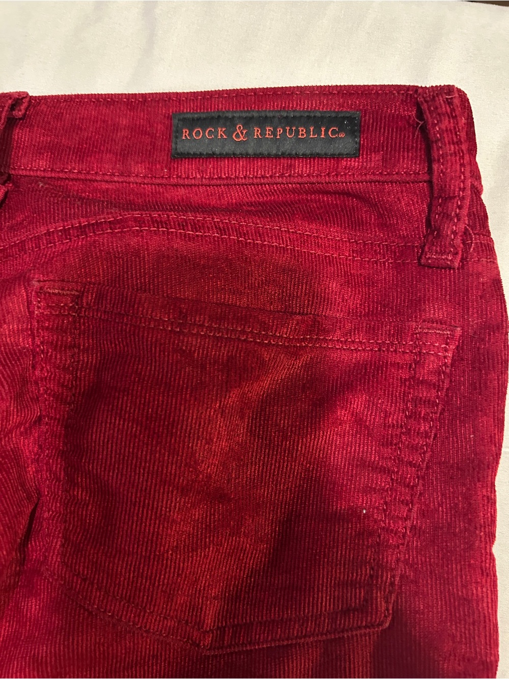 Rock & Republic Red Corduroy Pants Size 4M Berlin Fit - Picture 9 of 15